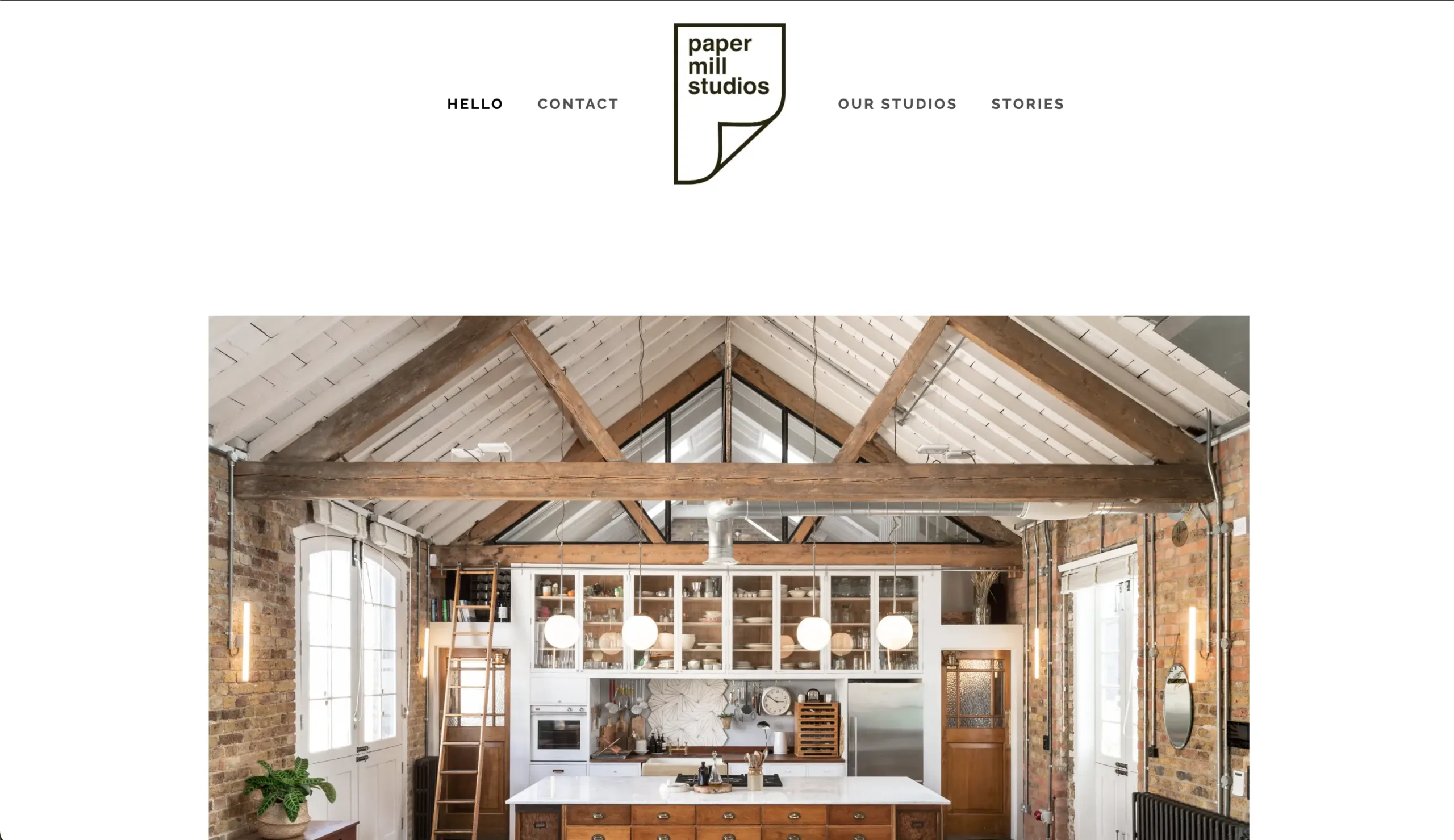 Paper Mill Studios, the loft website screenshot, on a list of the best studios in London for video and photography.